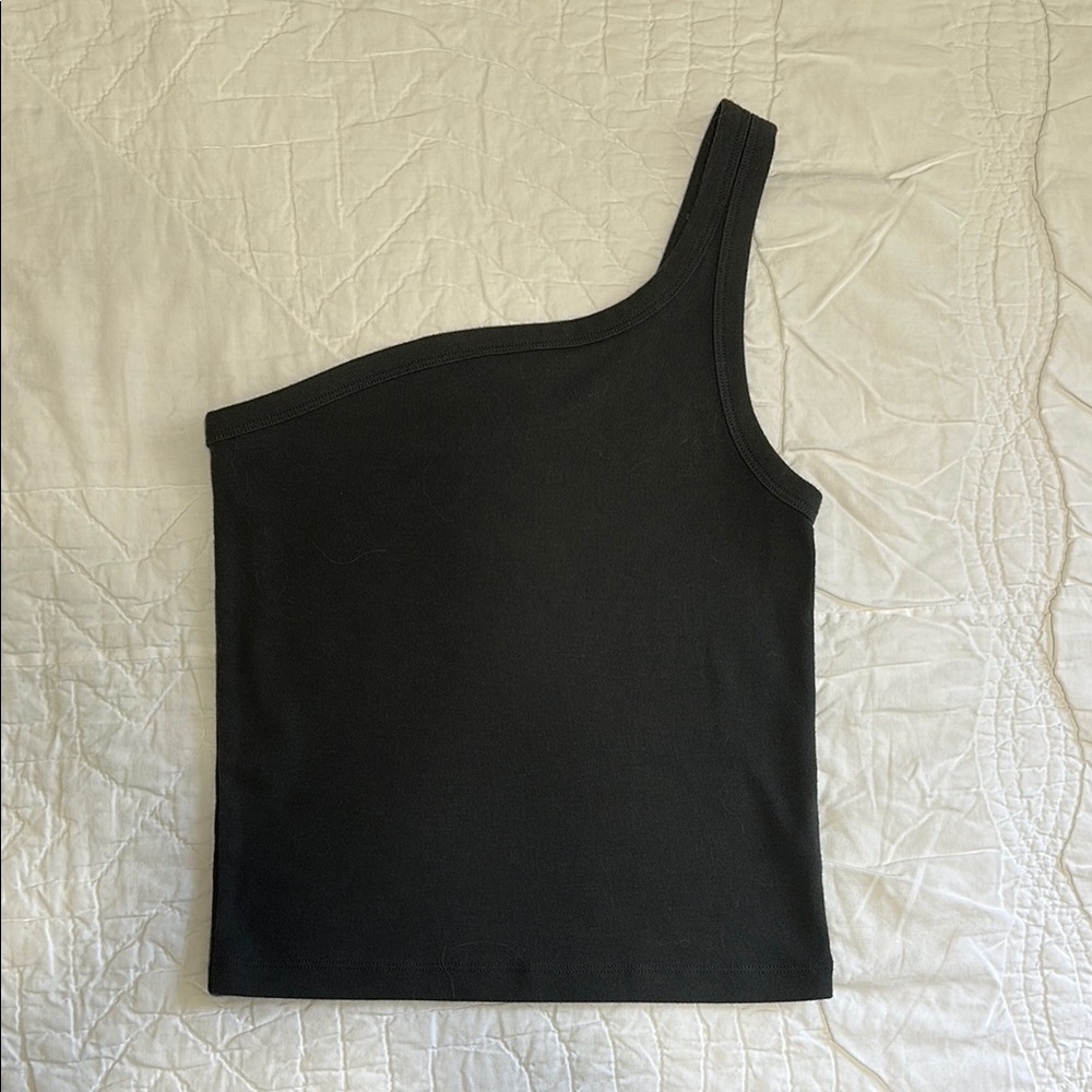 American Eagle Outfitters Black Asymmetrical Tank Top
